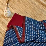 Maroon Cotton Kurta with Indigo Blue Linen Dupatta
