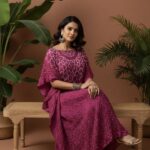 Magenta/Plum: Royal Orchid Bandhani Kaftan