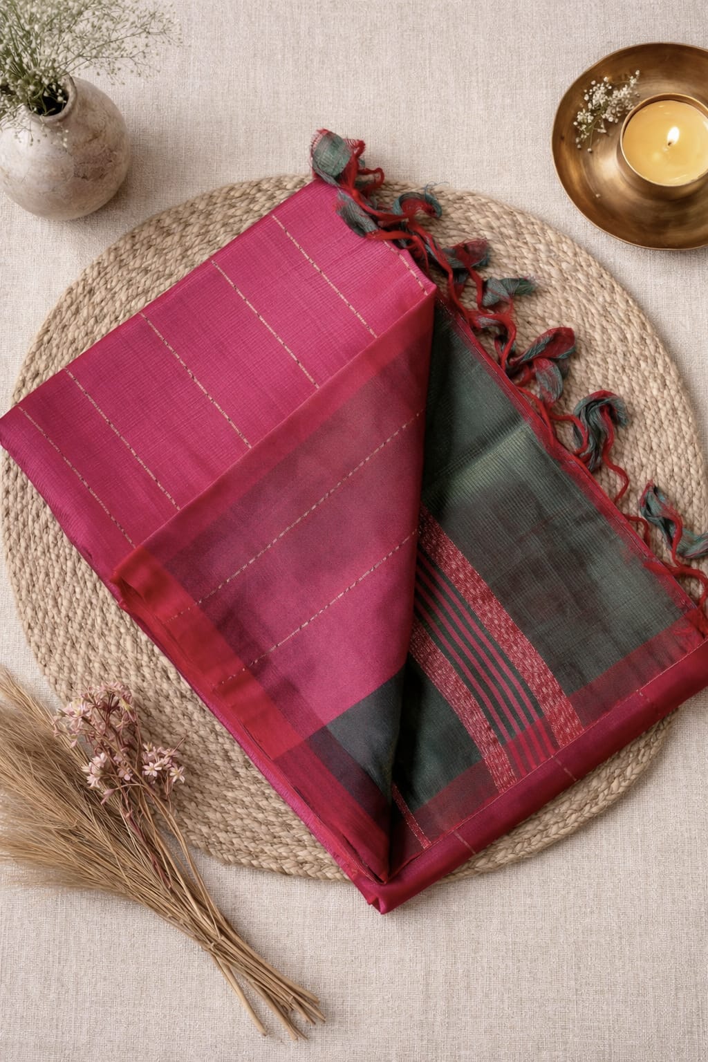 Magenta Handblock Cotton Set