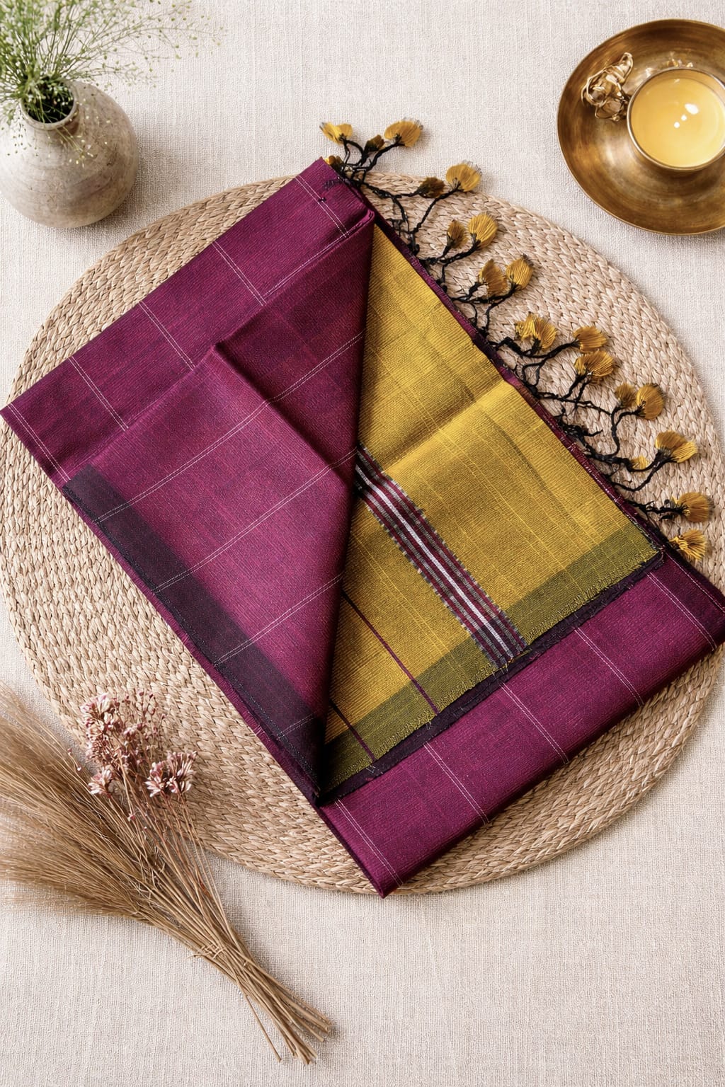 Wine Handblock Cotton Set