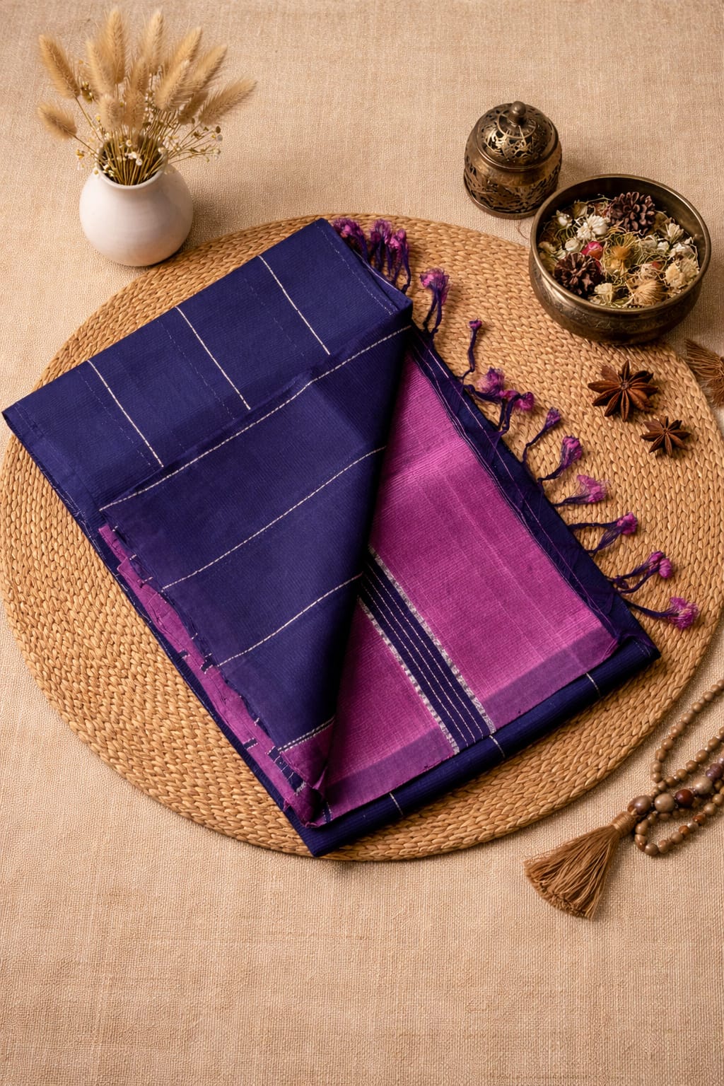 Indigo Vine Handblock Cotton Set